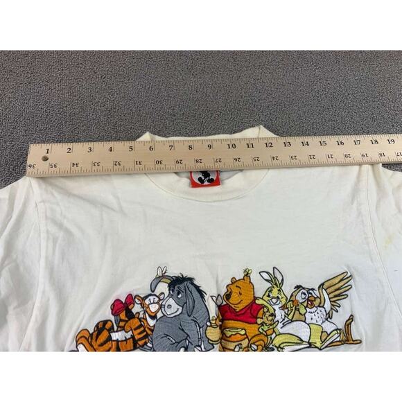VINTAGE Disney Winnie the Pooh Shirt S/M White 90s Graphic T Embroidered Cartoon - Picture 5 of 11